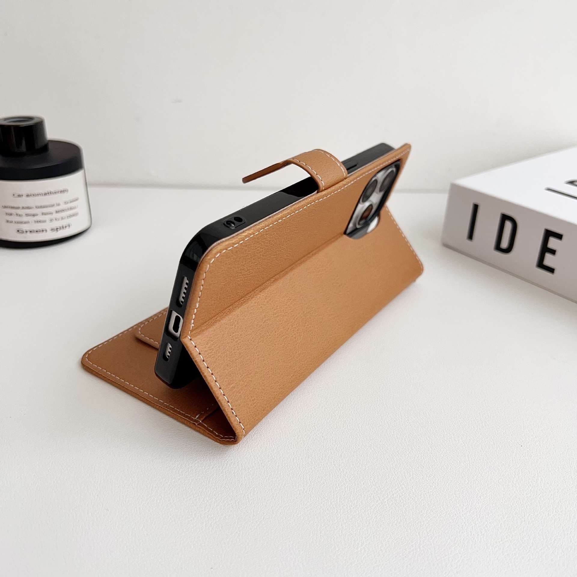 手帳型スマホケース  上質レザー手帳型スマートフォンカバー