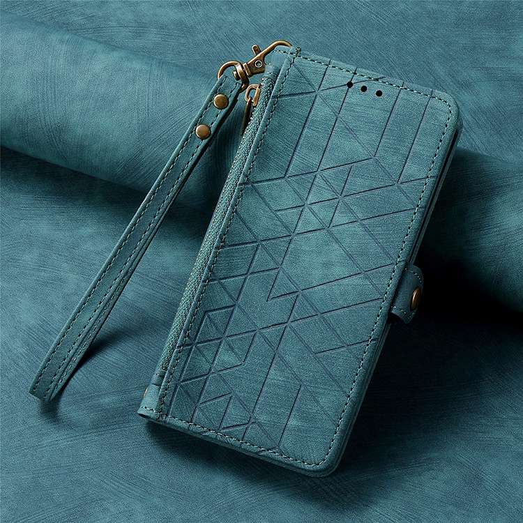 手帳型スマホケース  多機能ジオメトリック柄レザー手帳型Galaxyケース