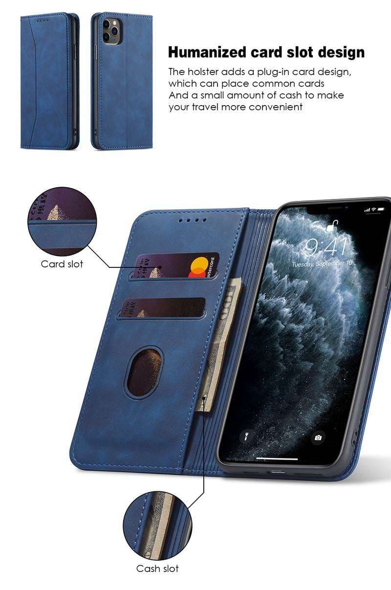手帳型スマホケース  多機能カード収納付きiPhone手帳ケース