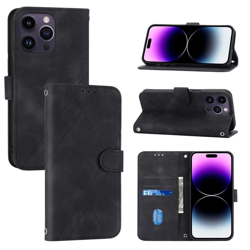 手帳型スマホケース  マルチカラー X型デザイン 手帳型iPhoneケース