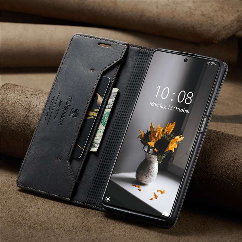 手帳型スマホケース  Galaxy用多機能レザーフリップケース