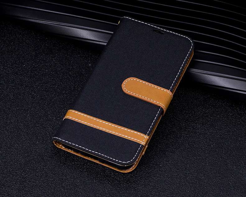 手帳型スマホケース  Galaxy用デニム調フリップカバーケース