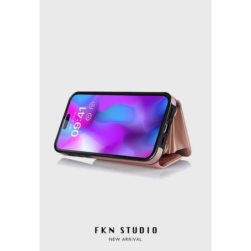手帳型スマホケース  多機能レザーウォレット付きiPhoneケース