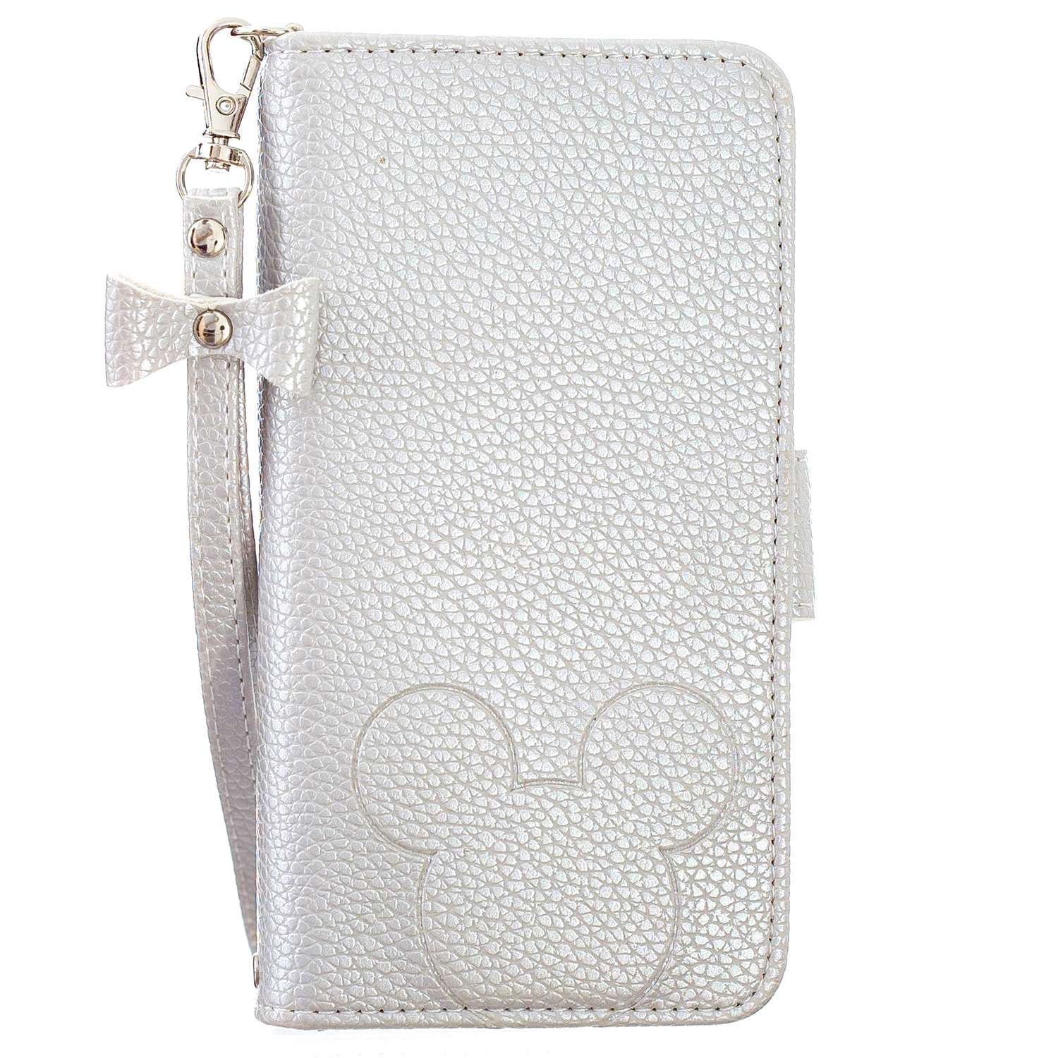 リボン付き手帳型スマホケース