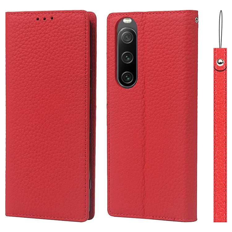 手帳型スマホケース  Xperia用 高級レザー調 多機能フリップケース