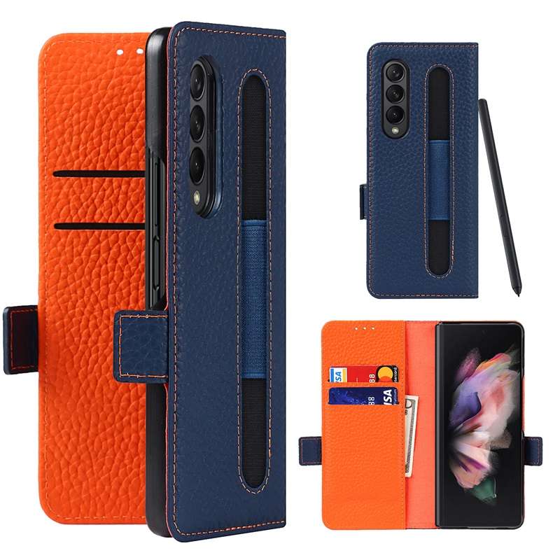 手帳型スマホケース  Galaxy用 多機能レザー手帳型ケース