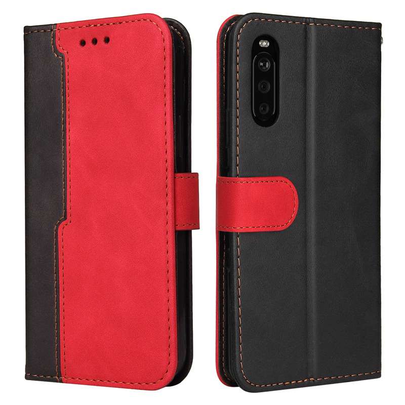 手帳型スマホケース  Xperia用 ツートンカラー レザー手帳型ケース