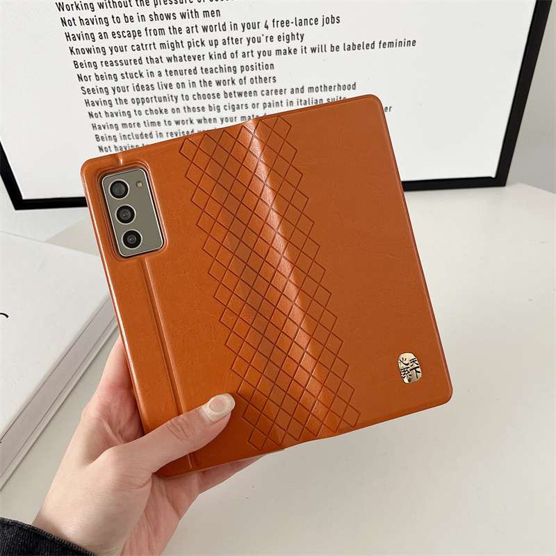 手帳型スマホケース  Galaxy高級チェック柄レザー手帳ケース