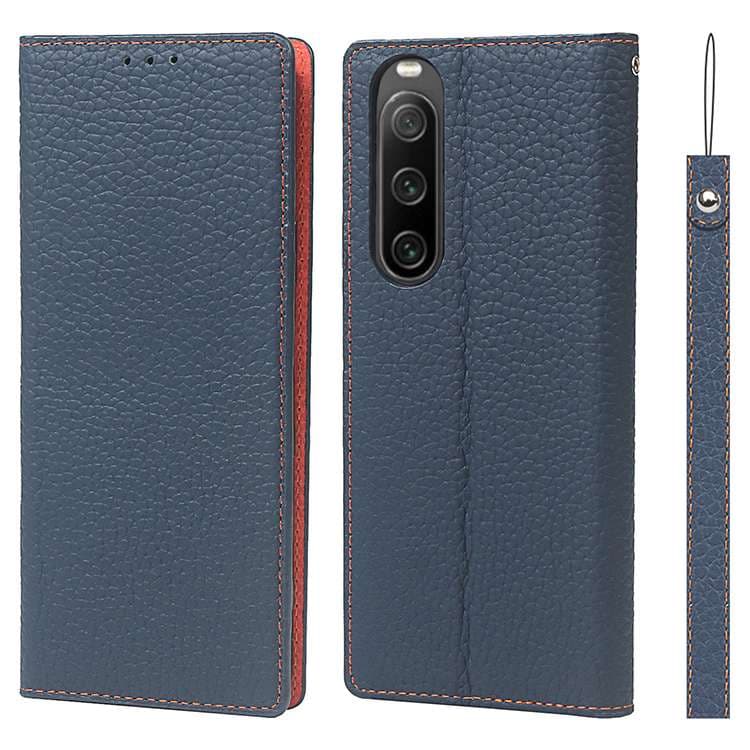 手帳型スマホケース  Xperia用 高級レザー調 多機能フリップケース