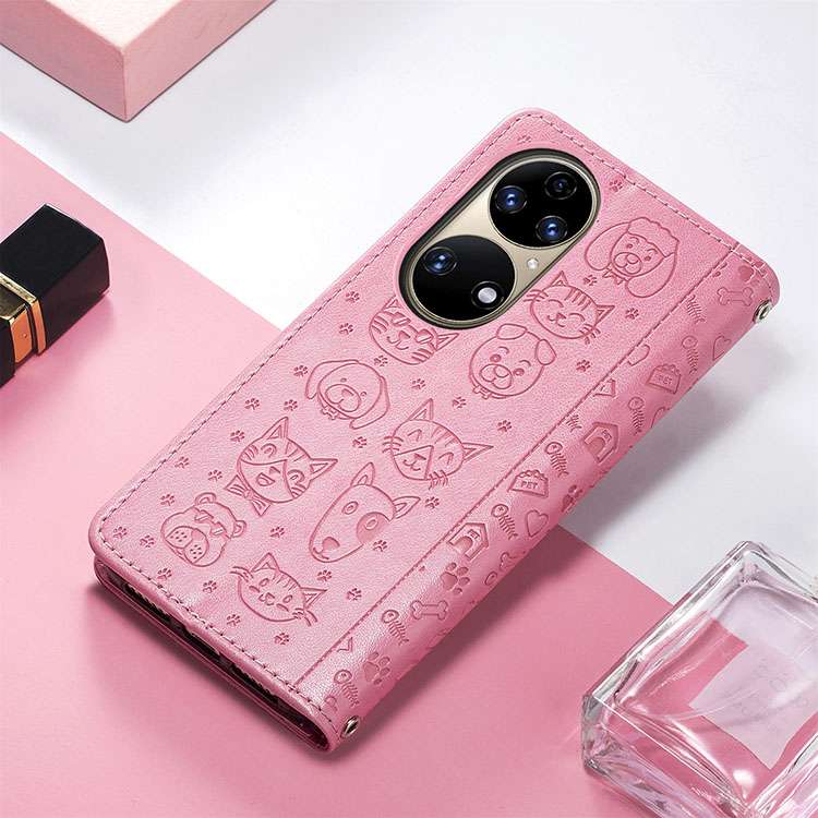 ペット柄レザー手帳型スマホケース