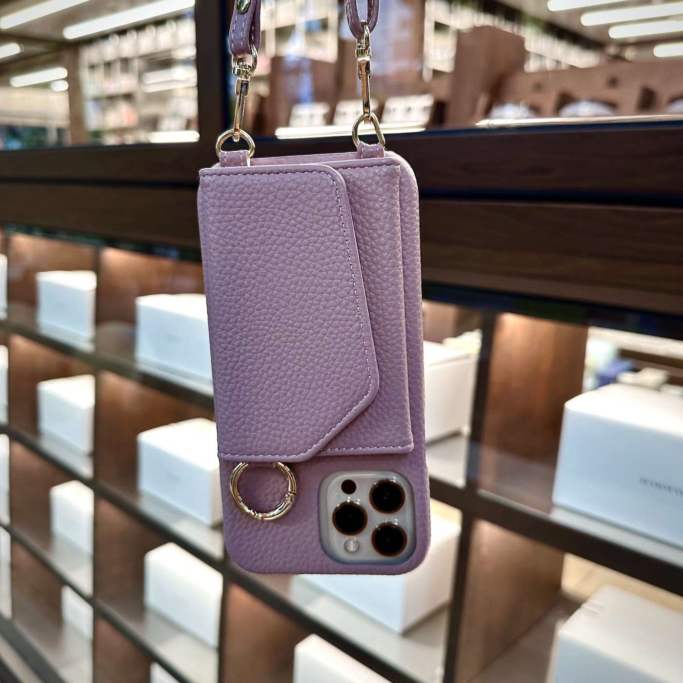手帳型スマホケース  多機能ストラップ付き手帳型アイフォンケース