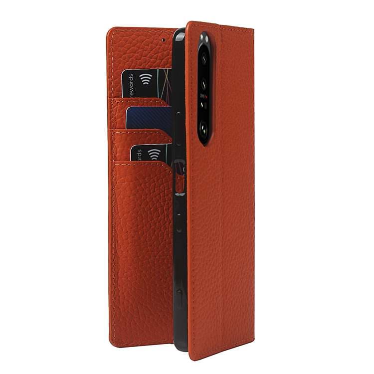 手帳型スマホケース  Xperia用 高級レザー調 多機能フリップケース