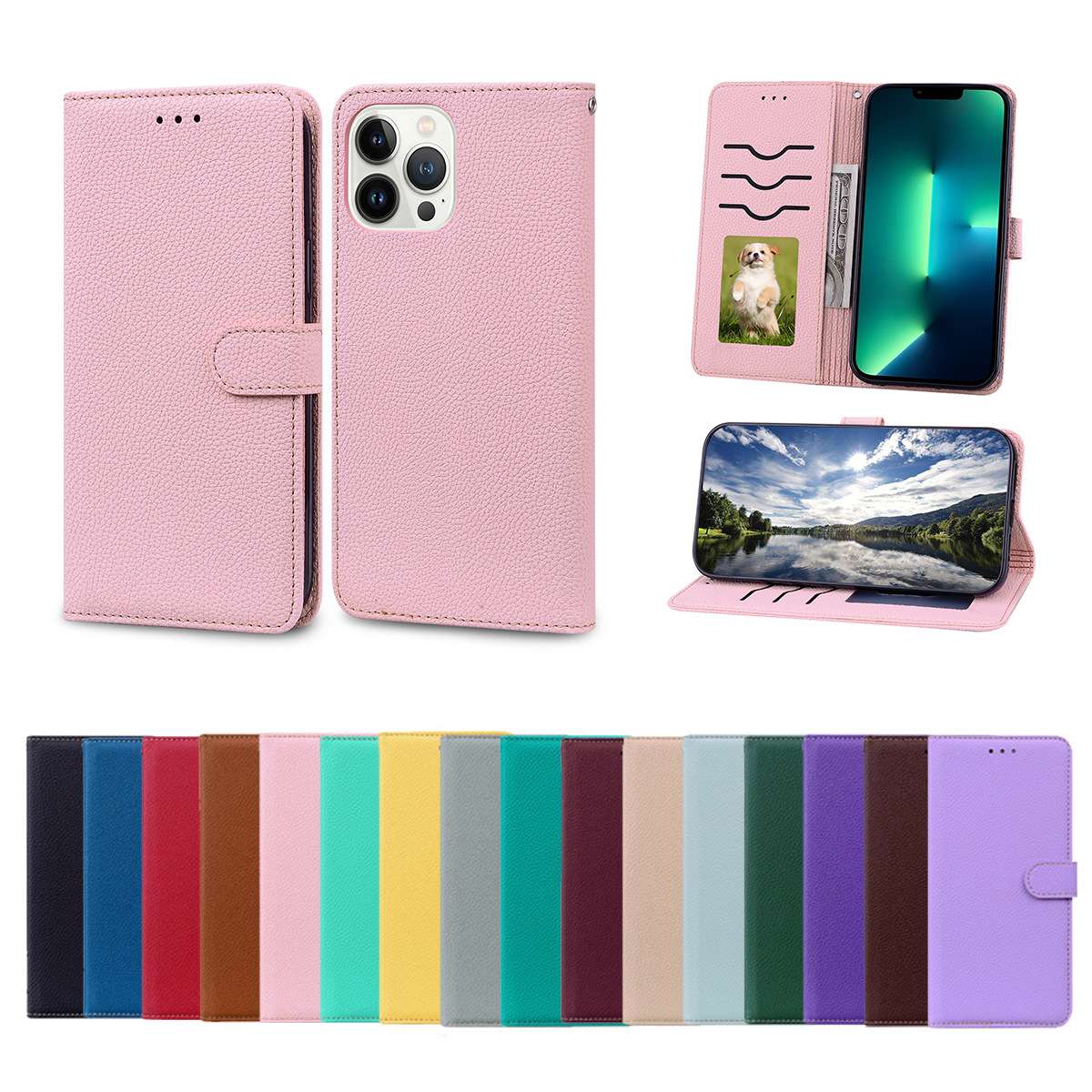 多機能カードポケット付き手帳型スマホケース