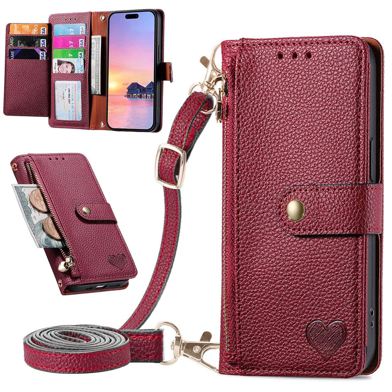 手帳型スマホケース  多機能財布型スマホケース