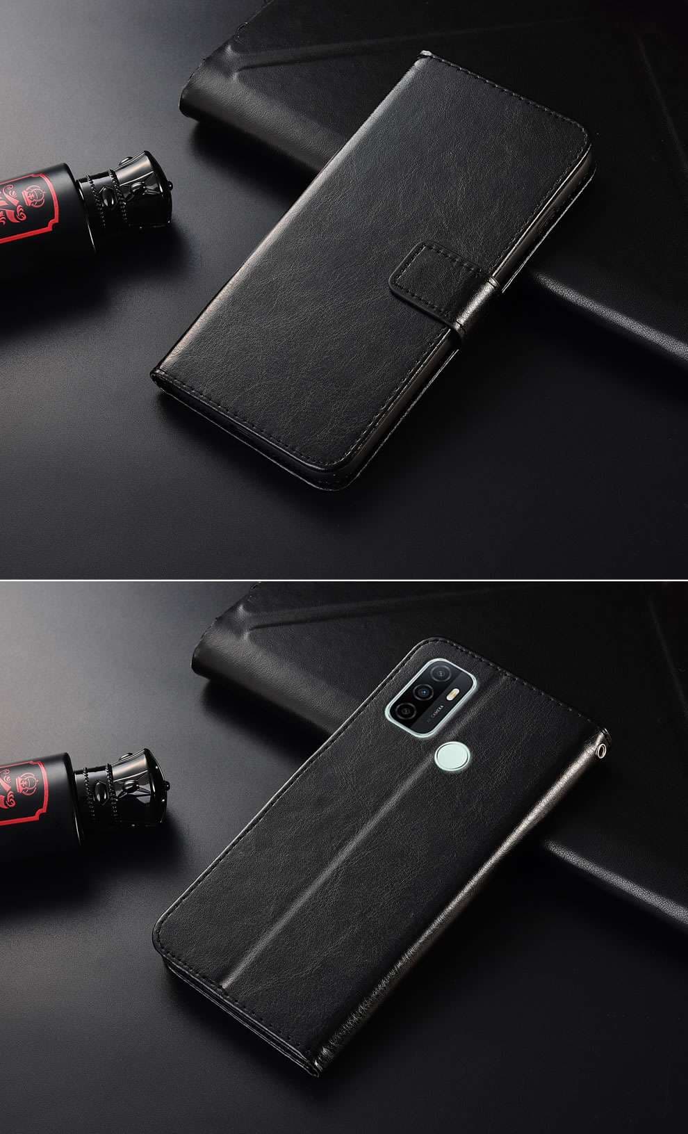 手帳型スマホケース  多色展開レザー調フリップケース