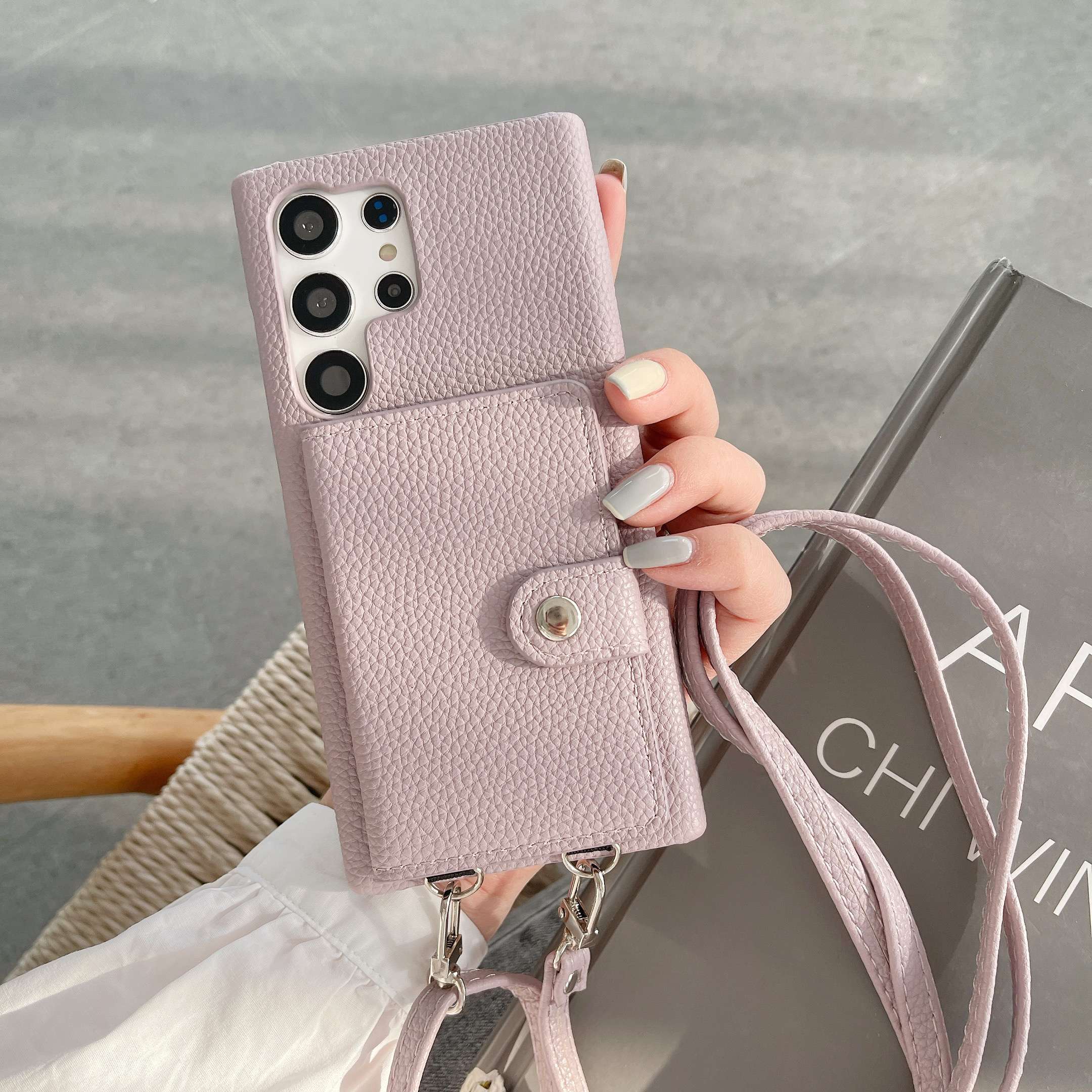 手帳型スマホケース  多機能レザー調ウォレットケース for Galaxy