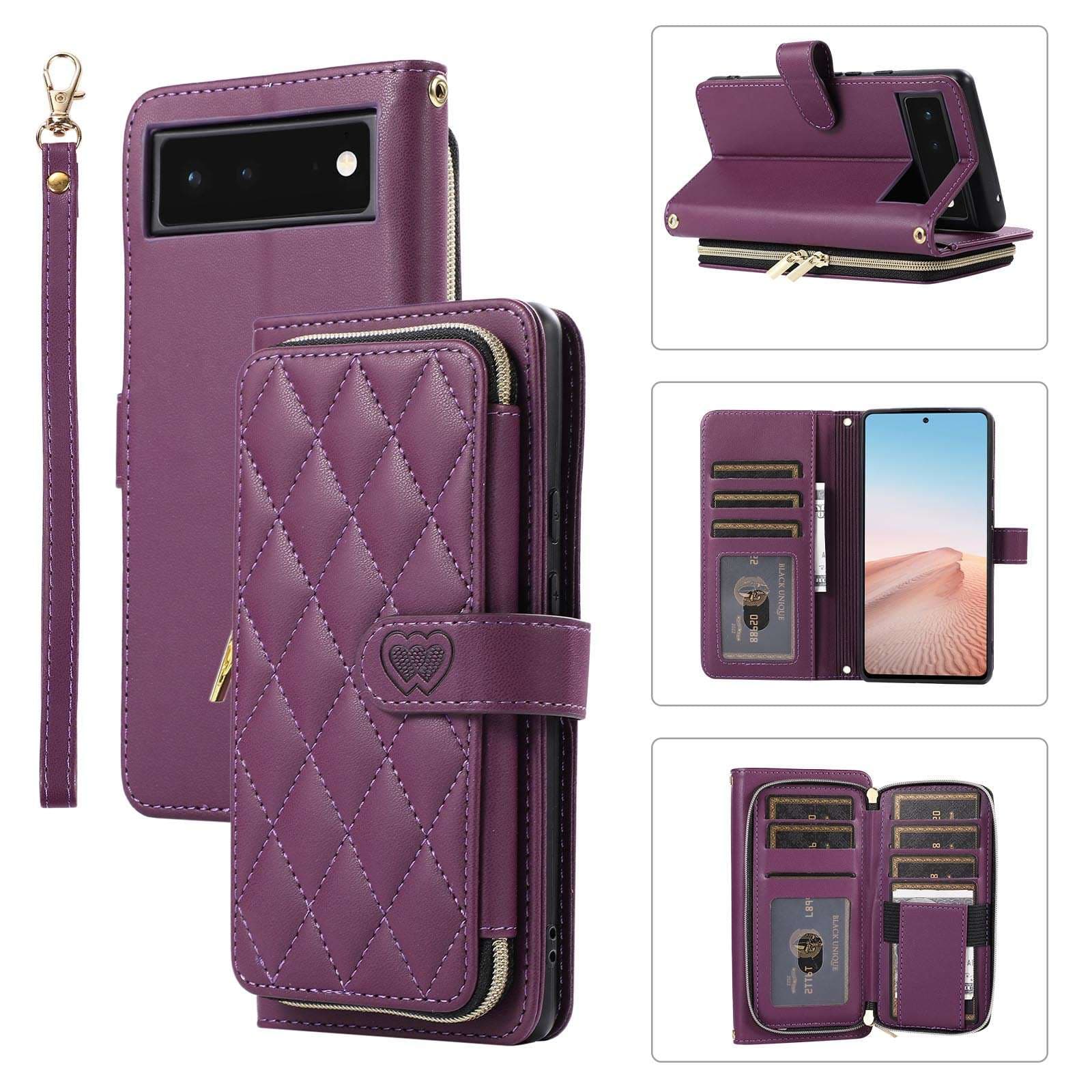 手帳型スマホケース  ピクセル用多機能手帳型ケース財布