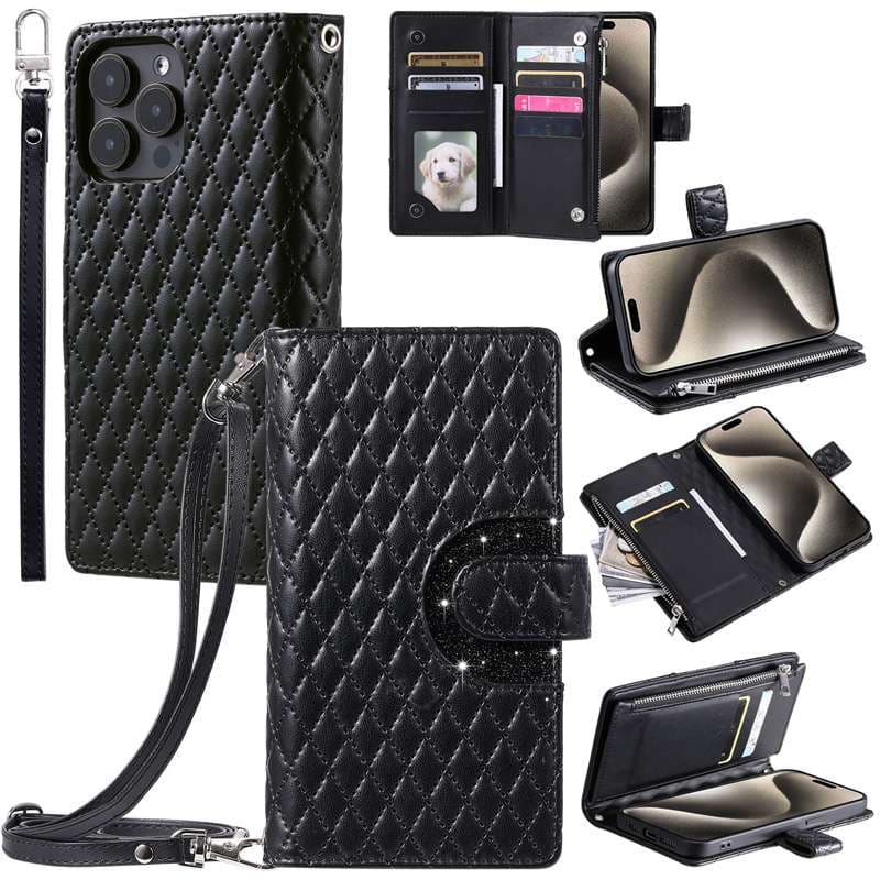 手帳型スマホケース  キルティング調マルチ機能手帳型Redmiケース
