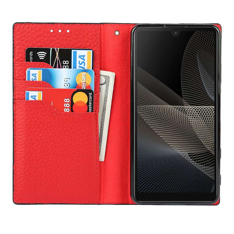 手帳型スマホケース  Xperia用 高級レザー調 多機能手帳型ケース