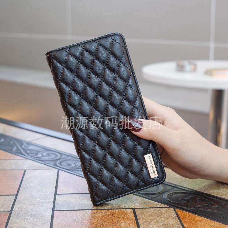 手帳型スマホケース  キルティングレザー風スマートフォンケース