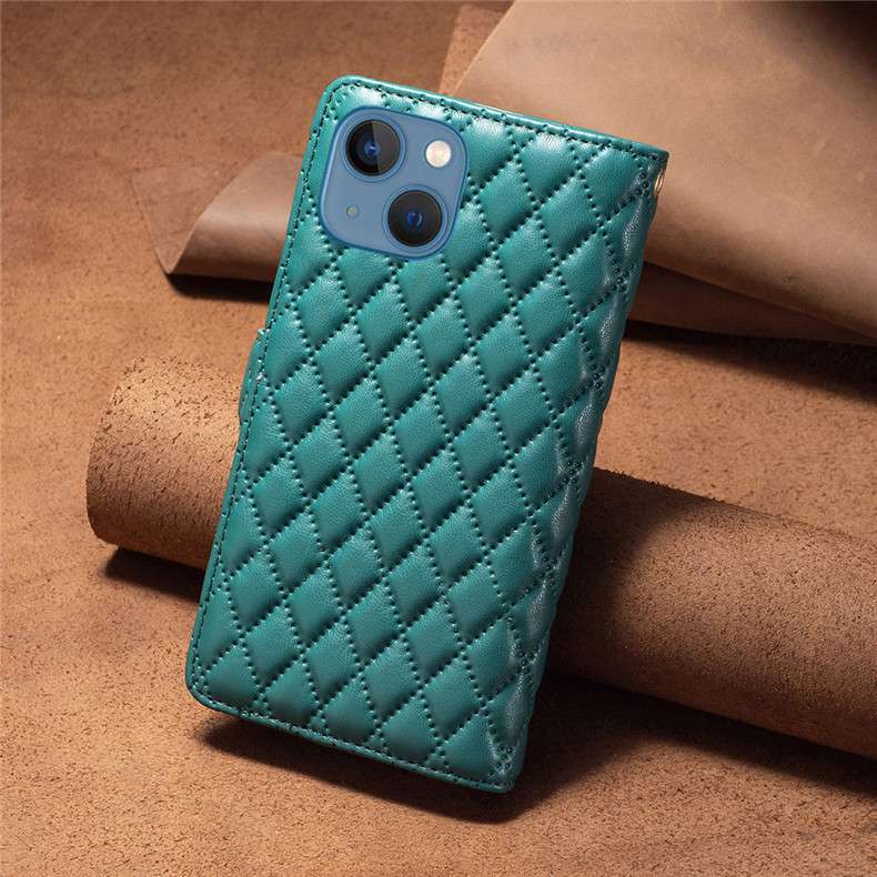 手帳型スマホケース  キルティングレザー調マルチカラー手帳型iPhoneケース