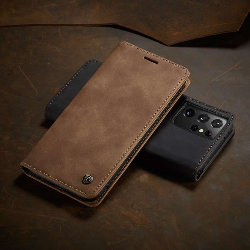 手帳型スマホケース  Galaxy高級レザー手帳型ケース