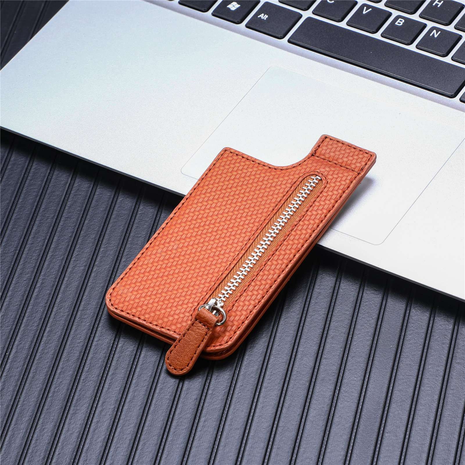 手帳型スマホケース  ジッパー付き多機能カード収納ケース
