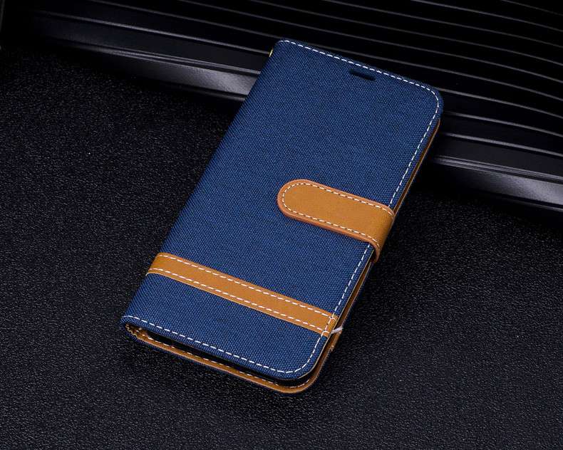 手帳型スマホケース  Galaxy用デニム調フリップカバーケース