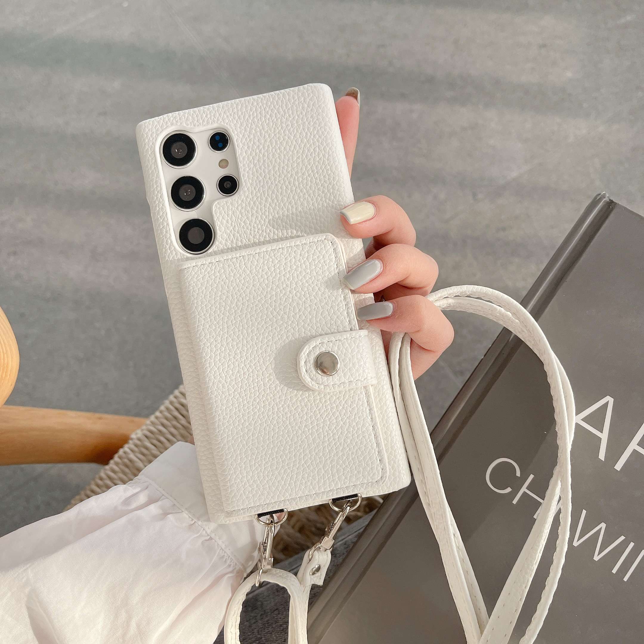 手帳型スマホケース  多機能レザー調ウォレットケース for Galaxy
