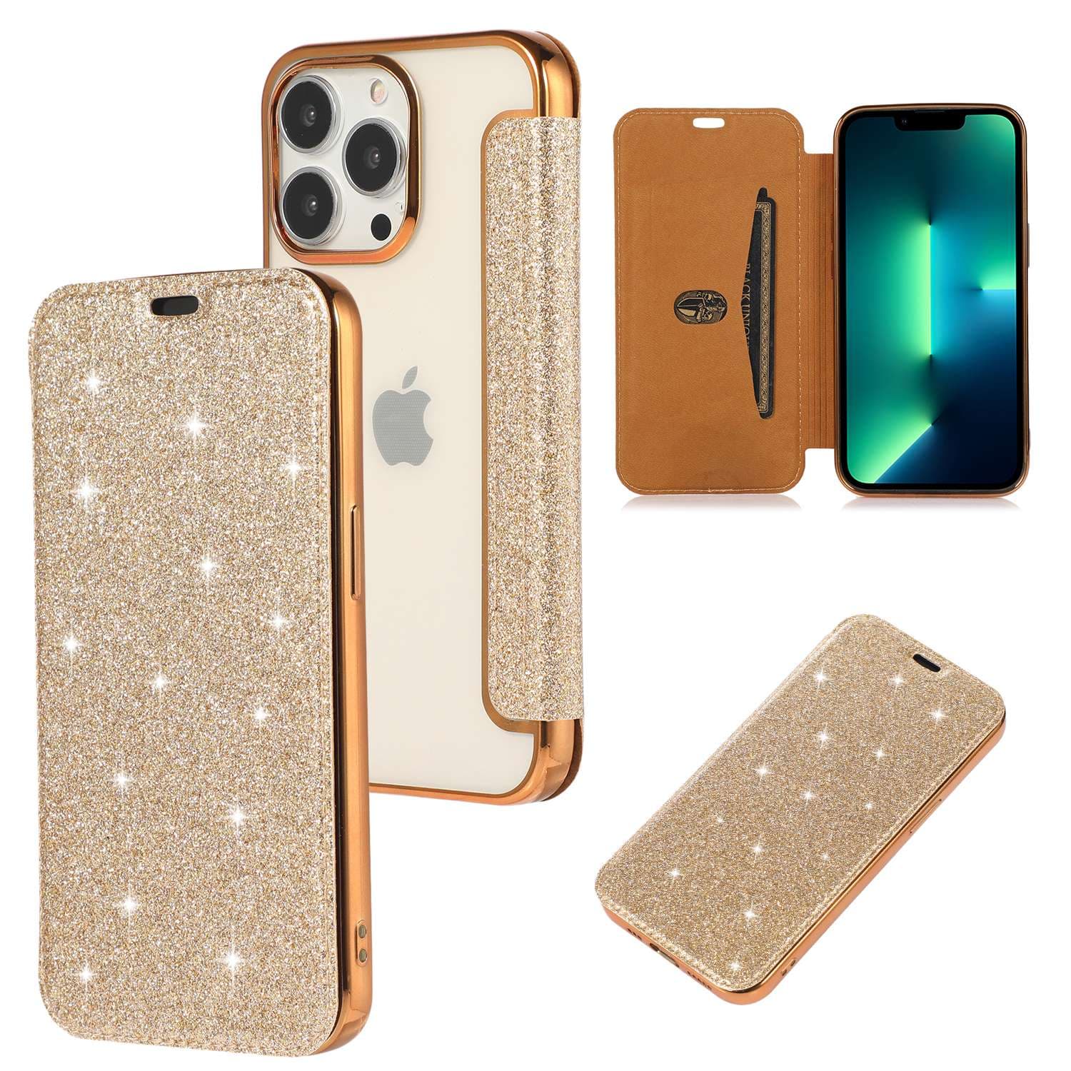 手帳型スマホケース  キラキラ輝く手帳型iPhoneケース
