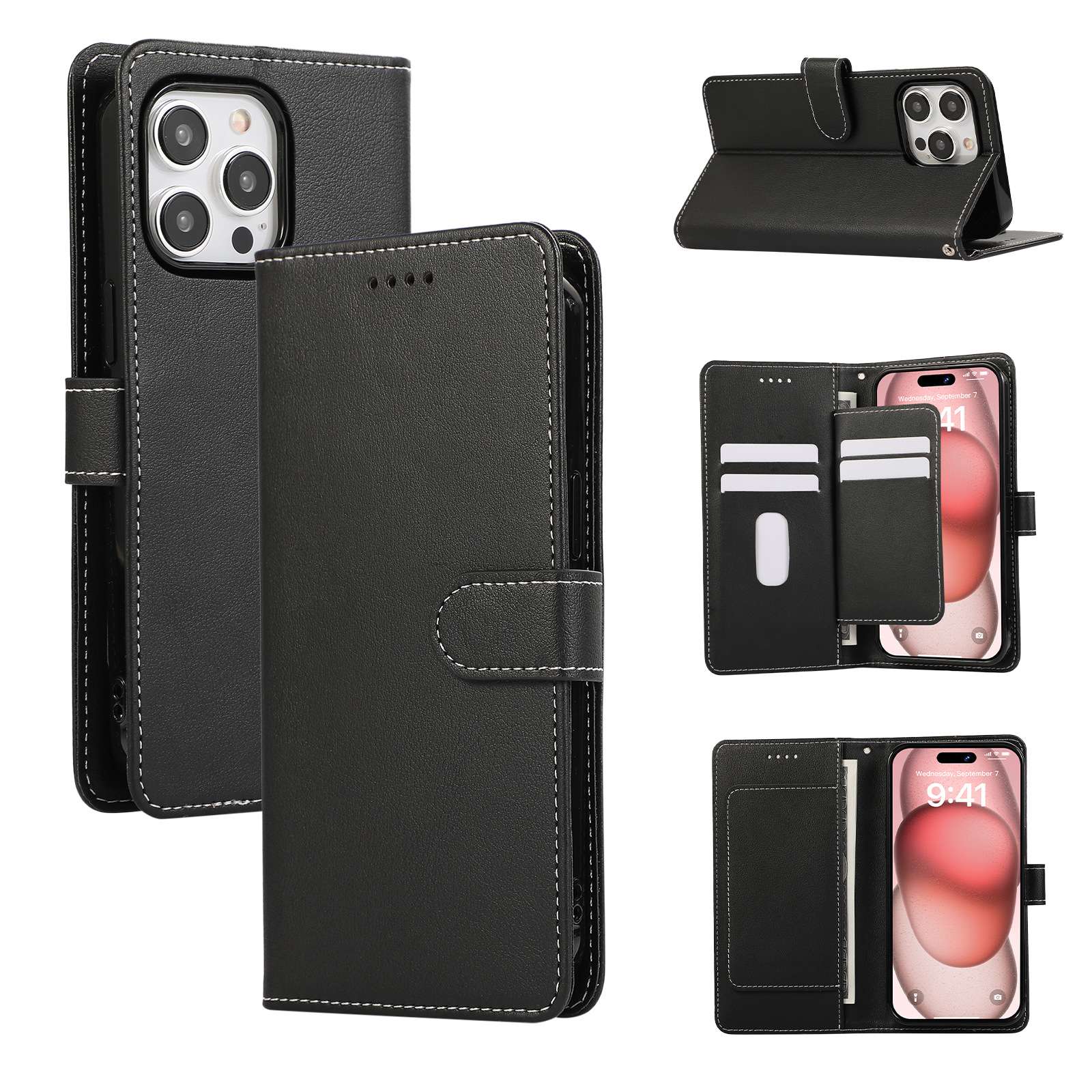 手帳型スマホケース  多機能レザー手帳型スマートフォンケース