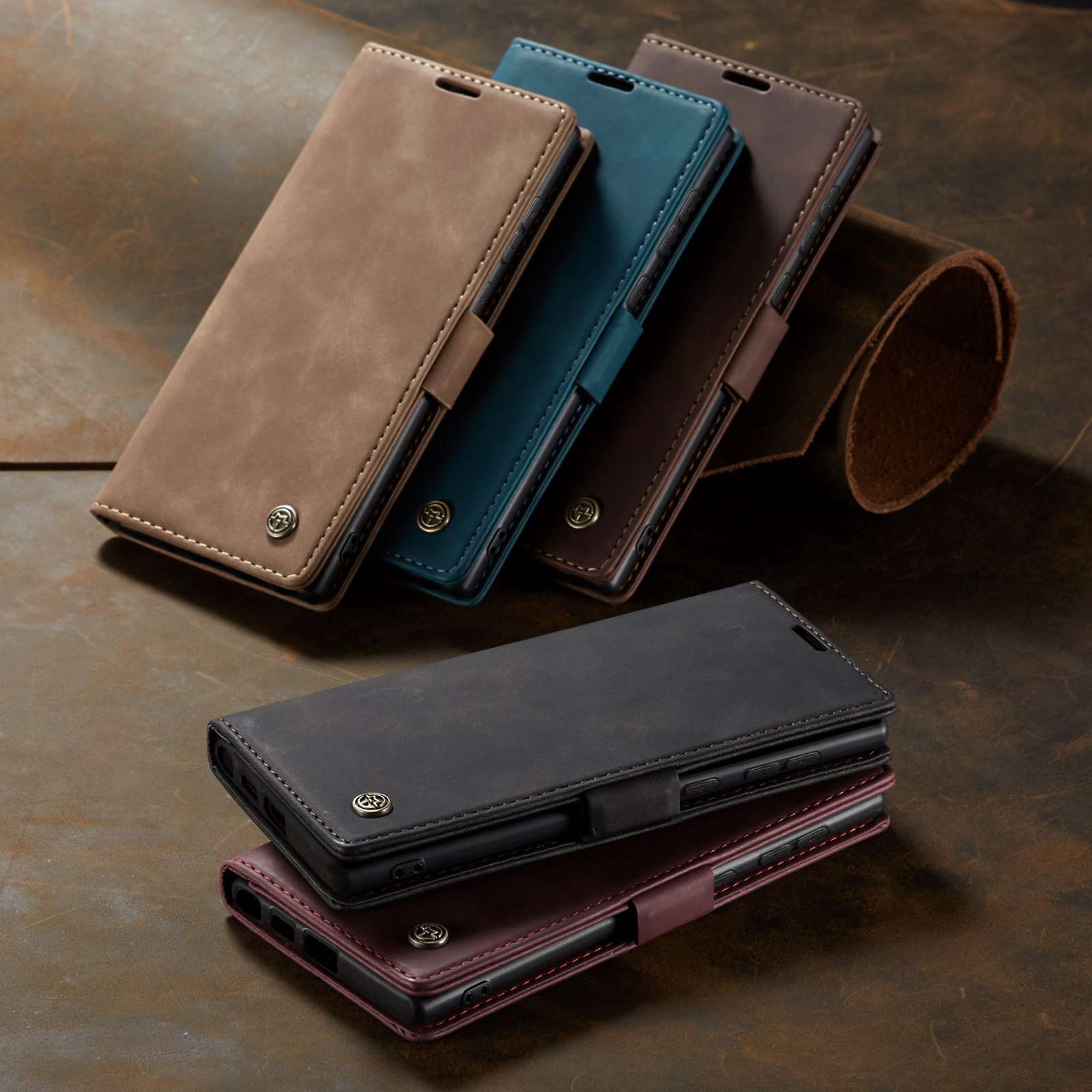 手帳型スマホケース  Galaxy高級レザー手帳型ケース
