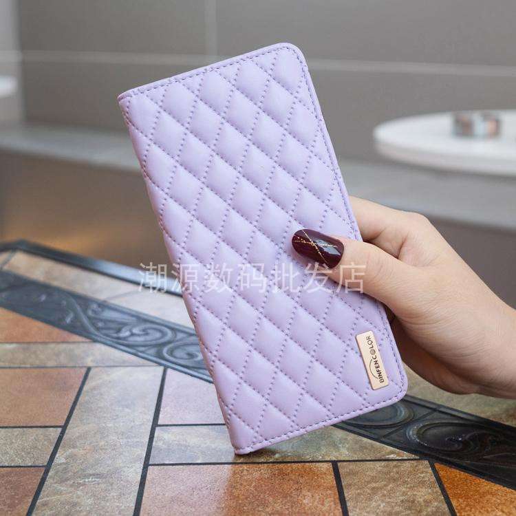 手帳型スマホケース  キルティングレザー風スマートフォンケース