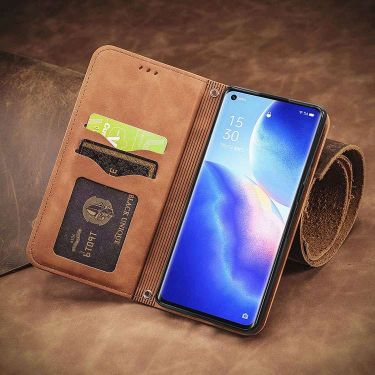 手帳型スマホケース  OPPOスマートフォン用高級本革手帳型ケース