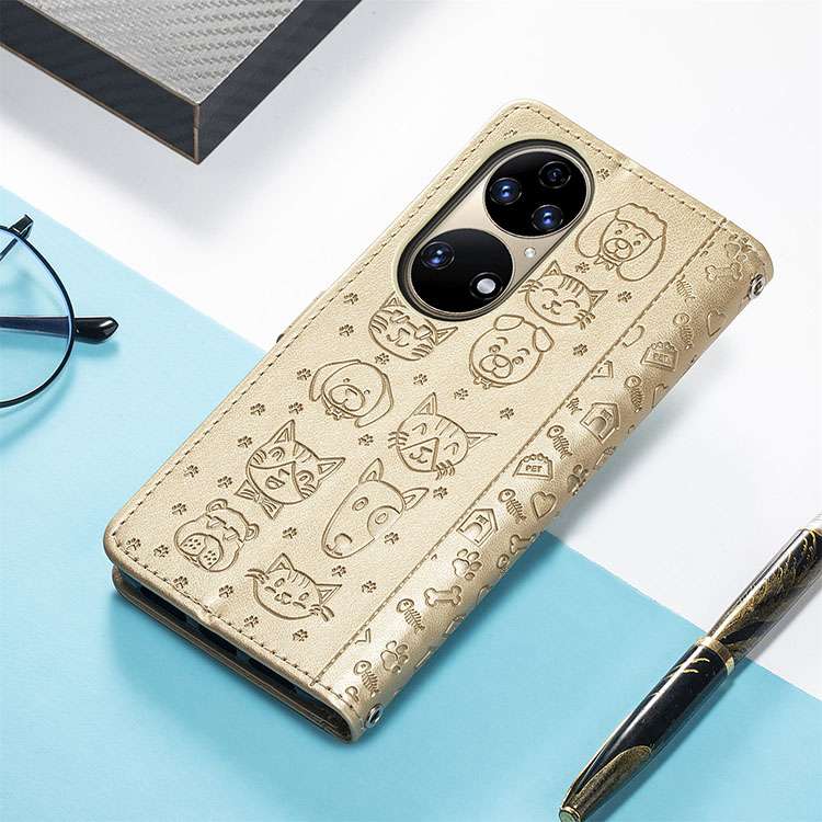 ペット柄レザー手帳型スマホケース