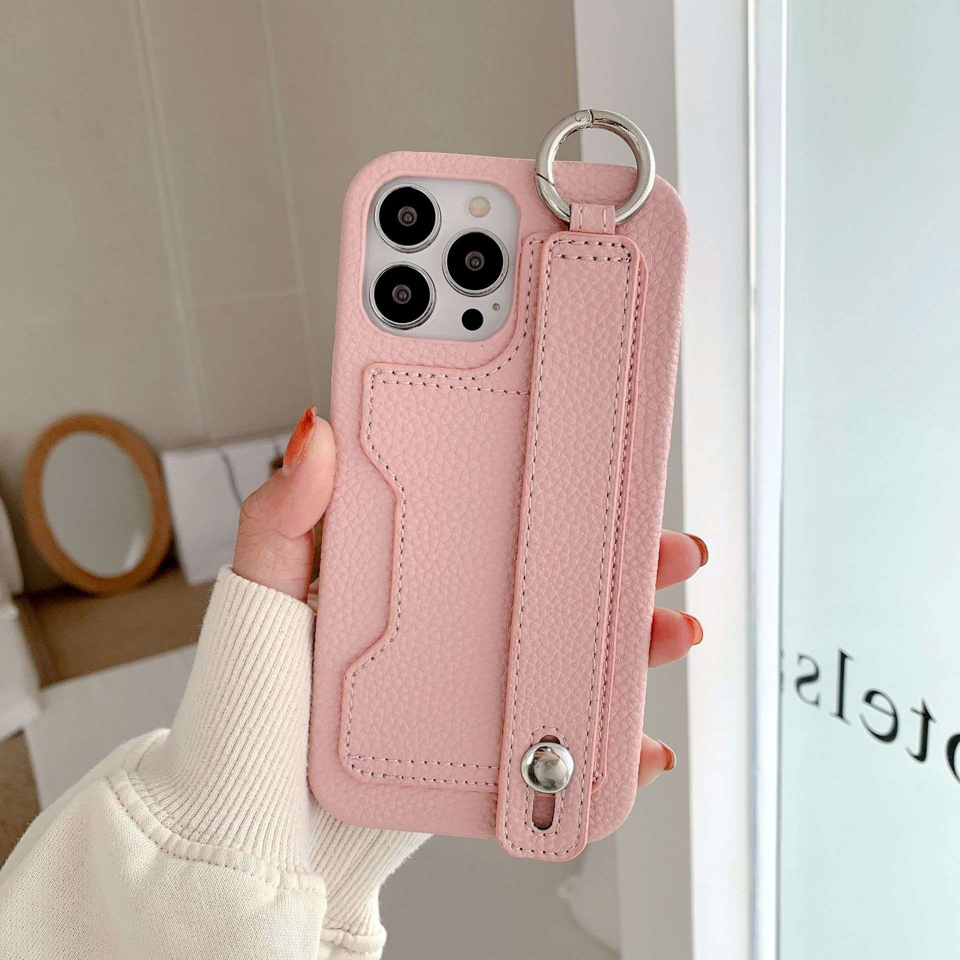 手帳型スマホケース  高級感あふれる多機能レザー風ケース