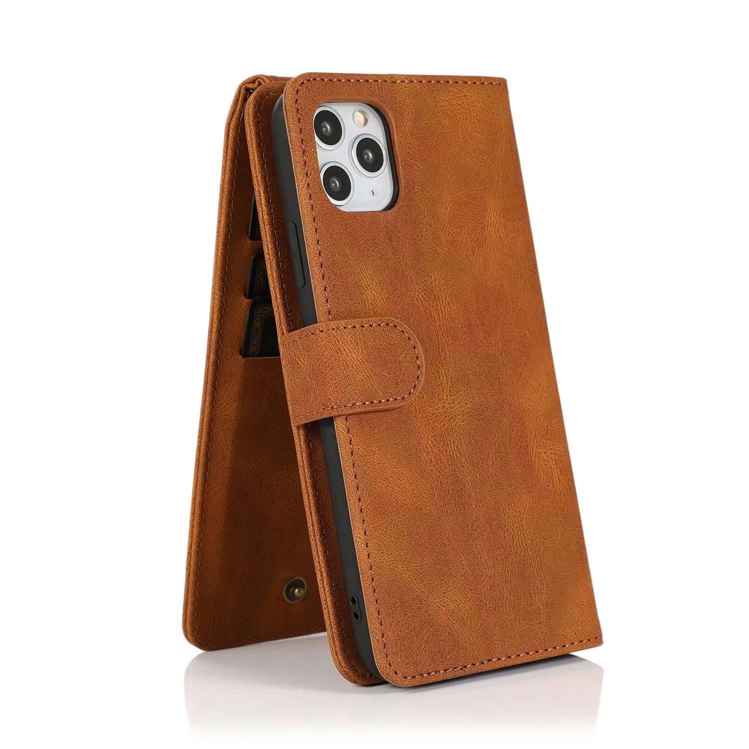 手帳型スマホケース  多機能レザー調iPhoneウォレットケース