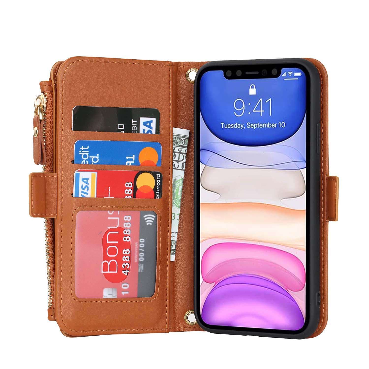 手帳型スマホケース  多機能ウォレット型iPhoneケース