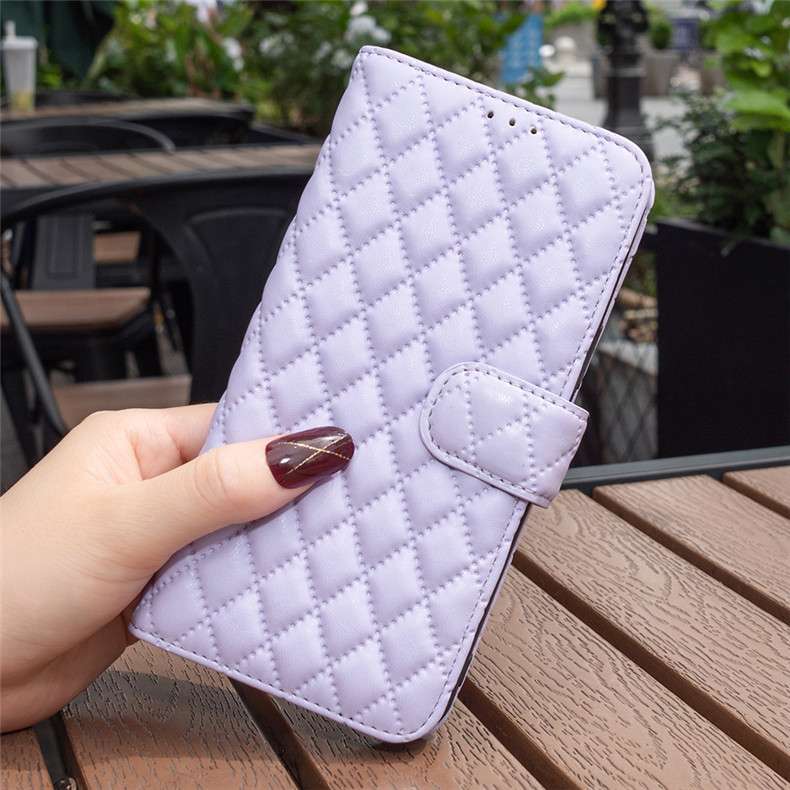 手帳型スマホケース  キルティングレザー調フリップiPhoneケース