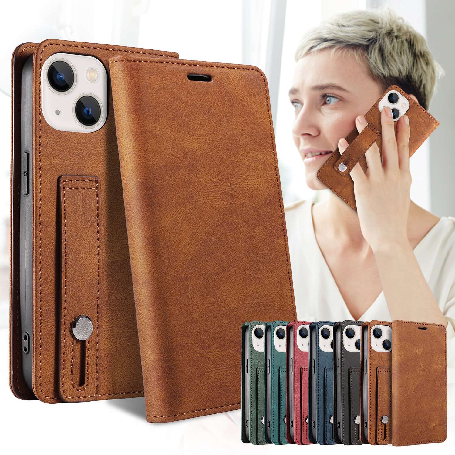 手帳型スマホケース  高級感ある革製手帳型iPhoneケース