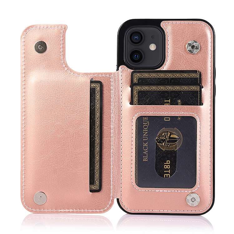 手帳型スマホケース  多機能カード収納付き革製手帳型iPhoneケース