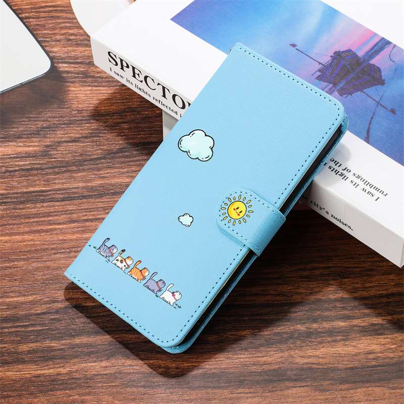 手帳型スマホケース  かわいい動物柄 雲と太陽モチーフ Xperia手帳型ケース
