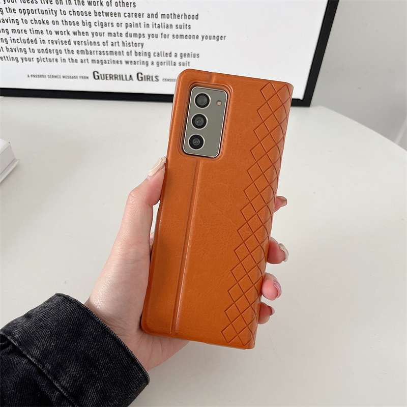 手帳型スマホケース  Galaxy高級チェック柄レザー手帳ケース