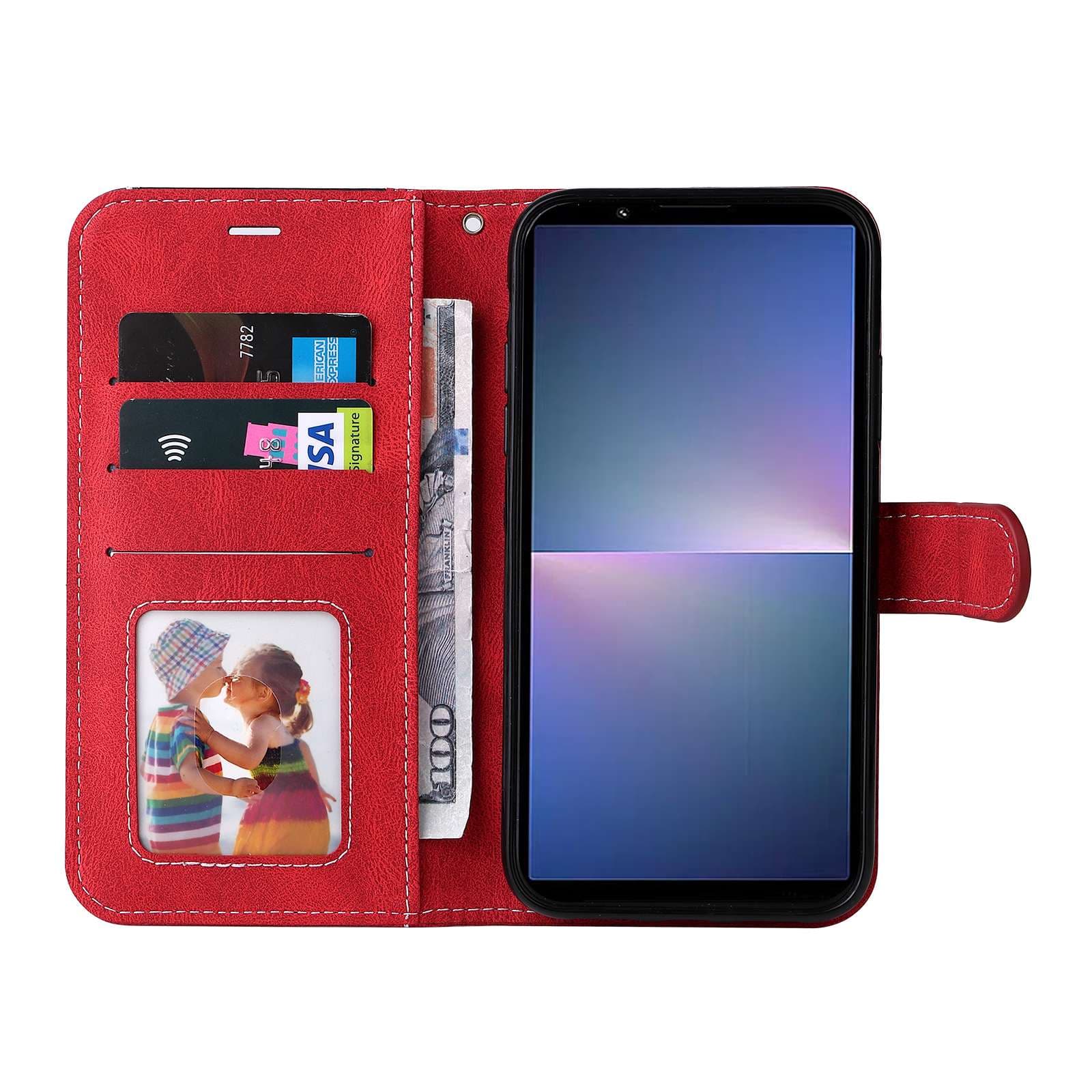 手帳型スマホケース  Xperia用 多機能レザー調フリップカバー