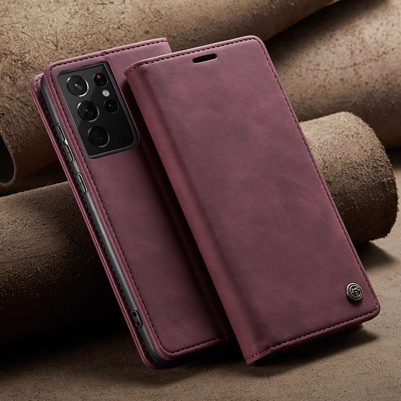 手帳型スマホケース  Galaxy高級レザー手帳型ケース
