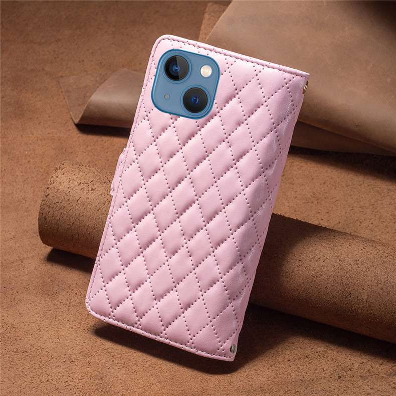手帳型スマホケース  キルティングレザー調マルチカラー手帳型iPhoneケース