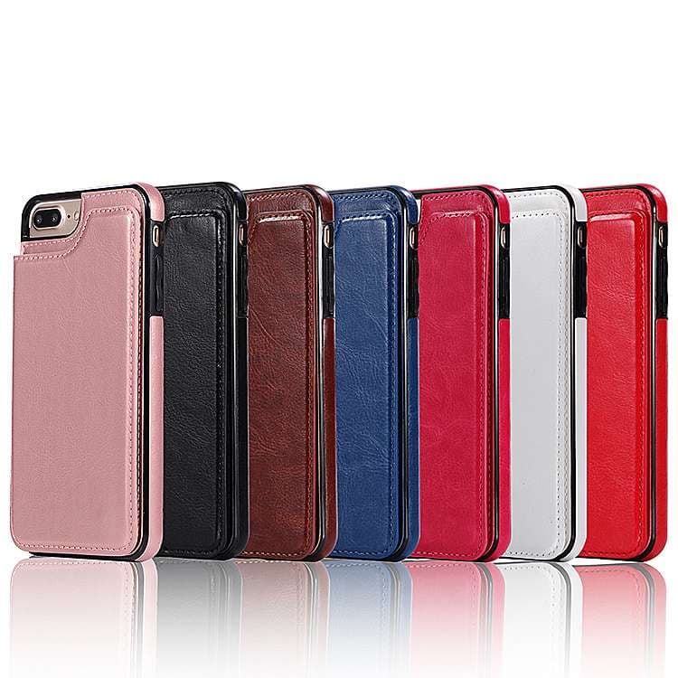 手帳型スマホケース  多機能カード収納付き革製手帳型iPhoneケース