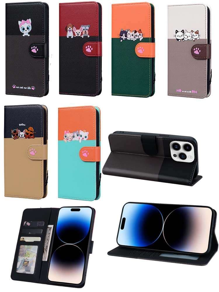 手帳型スマホケース  可愛い動物デザイン 手帳型Galaxyケース