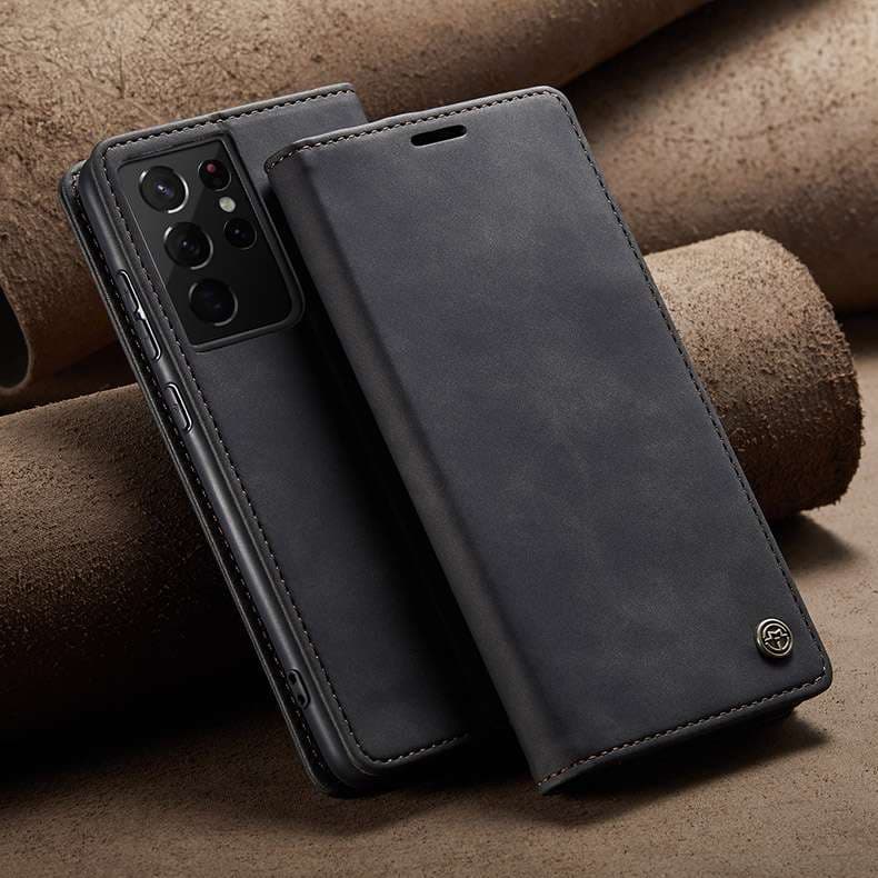 手帳型スマホケース  Galaxy高級レザー手帳型ケース