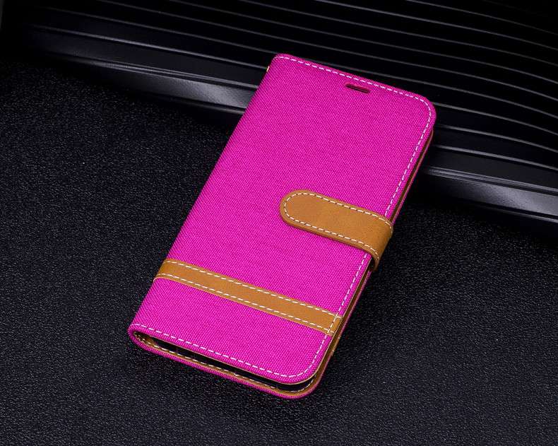 手帳型スマホケース  Galaxy用デニム調フリップカバーケース